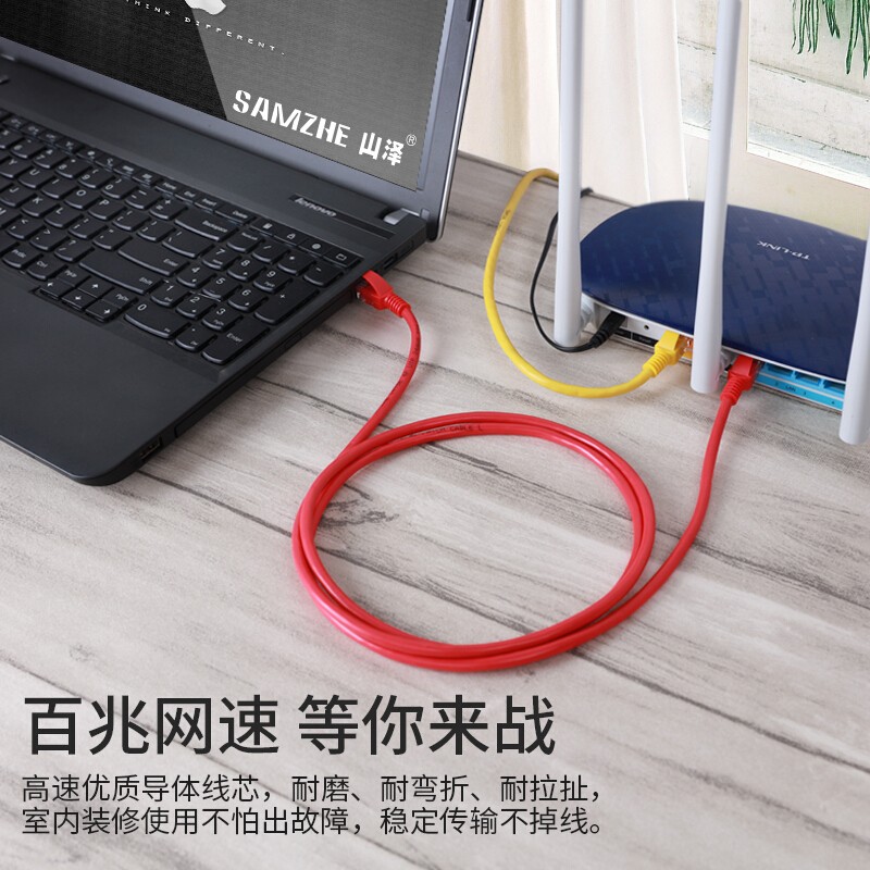 网线超五类网线工程级高速CAT5e类百兆电脑网络连接跳线